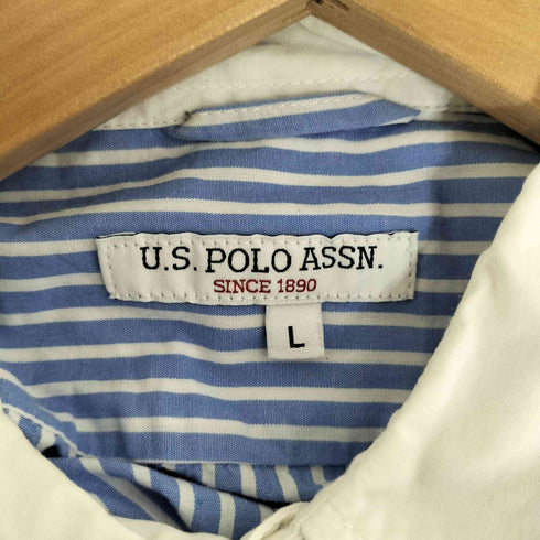 ユーエスポロアッスン U.S.POLO ASSN 別注 ワンポイント刺繍ロゴ オーバーサイズ レギュラーカラーシャツ メンズ import:L