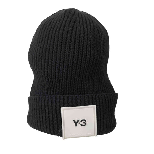 ワイスリー Y-3 スクエアラベルロゴニットビーニー メンズ