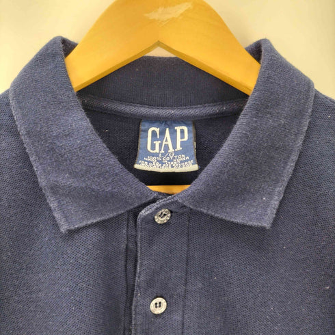 ギャップ Gap OLD 刺繍 コットン 鹿の子 長袖ポロシャツ メンズ import:L