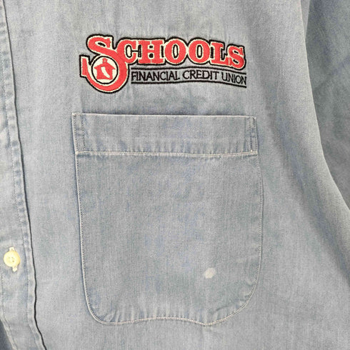 ランズエンド LANDS END 90s 刺繍 ボタンダウン 半袖シャツ メンズ JPN:L