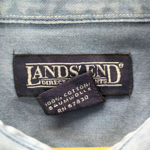 ランズエンド LANDS END 90s 刺繍 ボタンダウン 半袖シャツ メンズ JPN:L