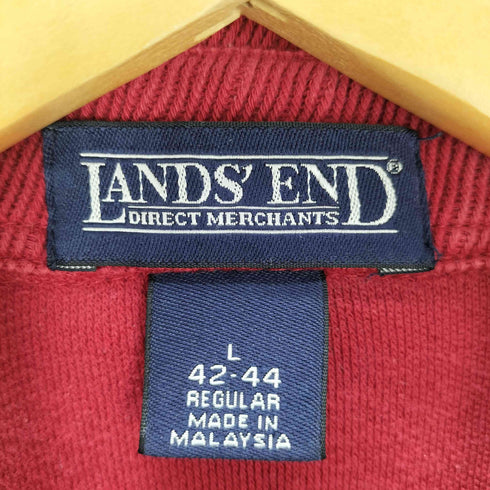 ランズエンド LANDS END 90s 胸ポケット コットン 長袖ポロシャツ メンズ JPN:L