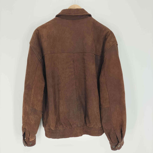 バナナリパブリック BANANA REPUBLIC 80-90S 韓国製 スウェード レザー Dポケット ジップアップ ブルゾン ジャケット メンズ 36