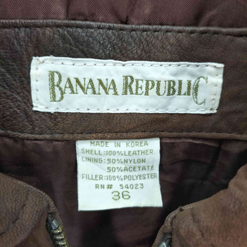 バナナリパブリック BANANA REPUBLIC 80-90S 韓国製 スウェード レザー Dポケット ジップアップ ブルゾン ジャケット メンズ 36