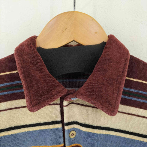 キャンパス CAMPUS ボーダー ベロア ポロシャツ メンズ import:M