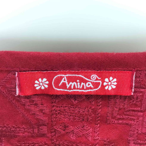 アミナ Amina ノーカラー エスニックワンピース レディース FREE