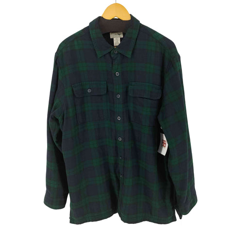エルエルビーン L.L.Bean 裏地フリース ブラックウォッチ ネルシャツ メンズ import:L
