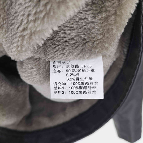 PU レザー 裏地 ボア ジップアップ ジャケット メンズ