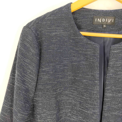 インディヴィ INDIVI スラブツイードノーカラージャケット レディース 15