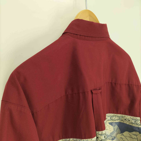 BUFFALO COUNTRY 鷲 織り柄 ライン ポリ コットン B.D L/S シャツ メンズ import:L