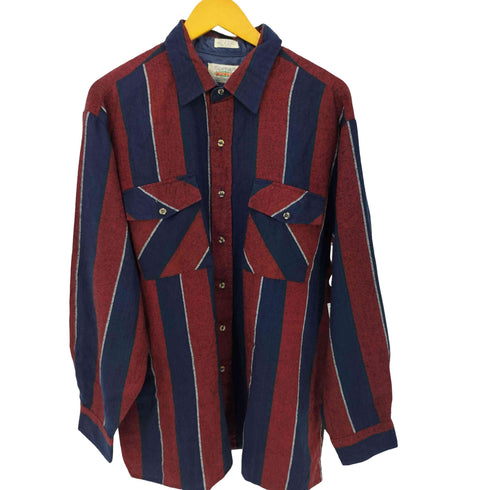 ストライプ アクリル レギュラーカラーシャツ メンズ import:XL