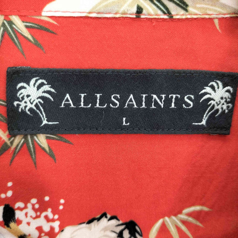 オールセインツ ALLSAINTS 虎 タイガー 開襟 オープンカラー レーヨン アロハ シャツ メンズ import:L
