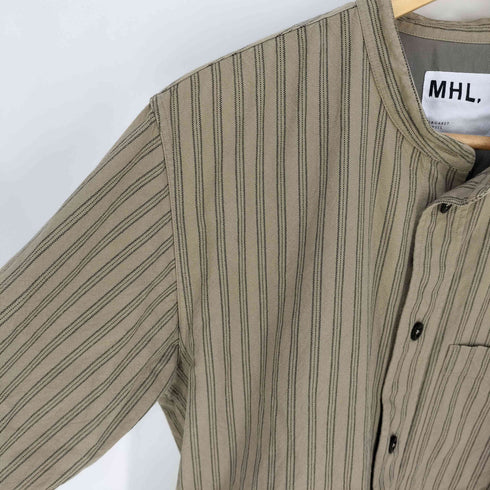 エムエイチエル MHL. COTTON OXFORD STRIPE バンドカラーシャツ メンズ JPN:S