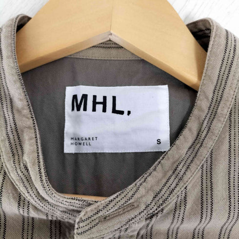 エムエイチエル MHL. COTTON OXFORD STRIPE バンドカラーシャツ メンズ JPN:S