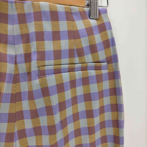 ユナイテッドアローズ UNITED ARROWS シャイニー ギンガムチェック スリムパンツ レディース JPN:38