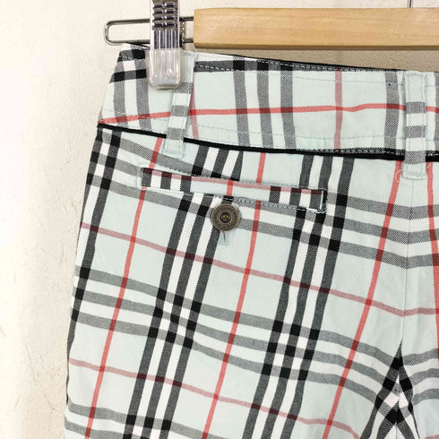 バーバリーブルーレーベル BURBERRY BLUE LABEL ロゴ刺繍 ノバチェック柄ハーフパンツ レディース DE:36