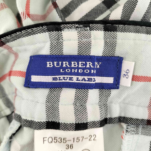 バーバリーブルーレーベル BURBERRY BLUE LABEL ロゴ刺繍 ノバチェック柄ハーフパンツ レディース DE:36
