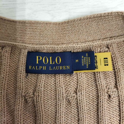 ポロラルフローレン POLO RALPH LAUREN ポニー刺繍 コットン ケーブルニットカーディガン レディース import:M