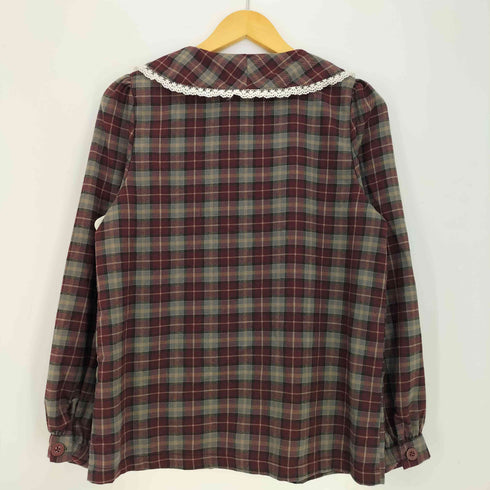 Favorite チェック 丸襟 リボン シャツ レディース M-L