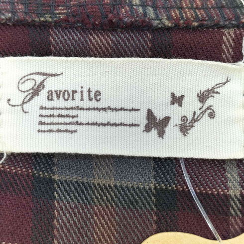 Favorite チェック 丸襟 リボン シャツ レディース M-L