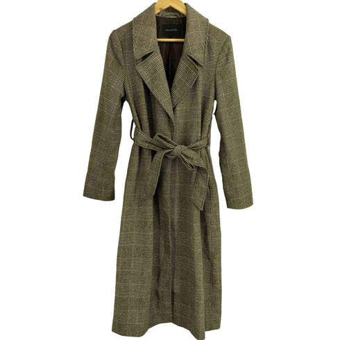 バナナリパブリック BANANA REPUBLIC NEUTRAL PLAID TIE WRAP CORT チェック柄 ウール混 コート レディース import:M