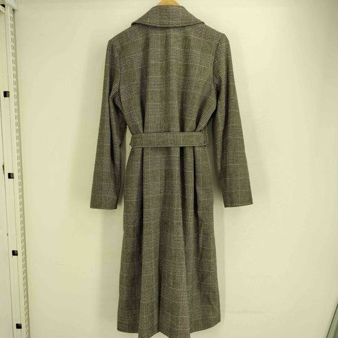 バナナリパブリック BANANA REPUBLIC NEUTRAL PLAID TIE WRAP CORT チェック柄 ウール混 コート レディース import:M
