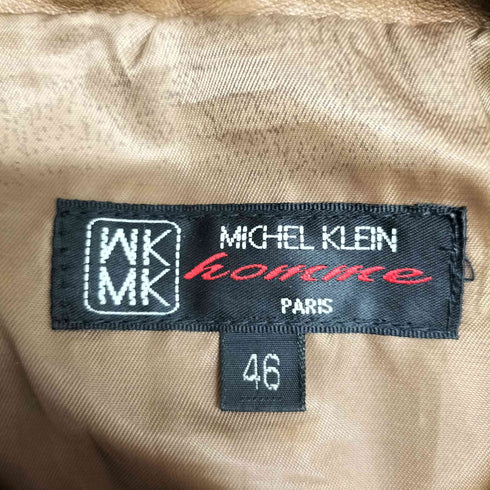 ミッシェルクラン MICHEL KLEIN homme シープレザー ダブルジップ シングル ライダース ジャケット メンズ FR:46