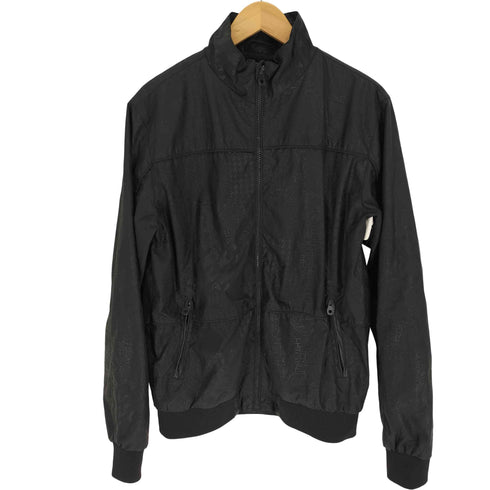 ザラマン ZARA MAN 幾何学模様 総柄 裏地 メッシュ スタンドネック ポリ ジャケット メンズ import:M