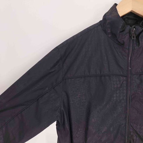 ザラマン ZARA MAN 幾何学模様 総柄 裏地 メッシュ スタンドネック ポリ ジャケット メンズ import:M