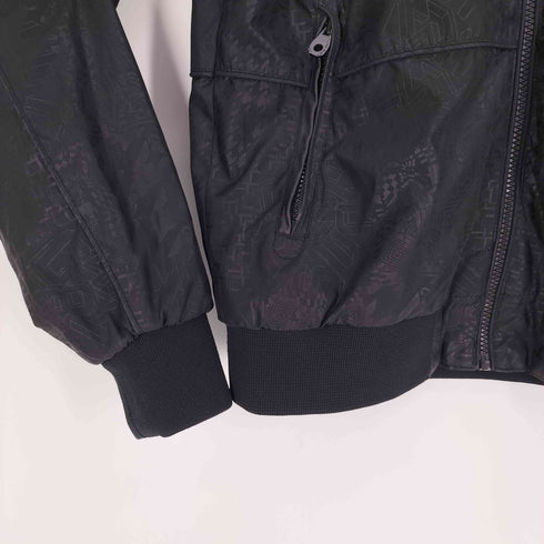 ザラマン ZARA MAN 幾何学模様 総柄 裏地 メッシュ スタンドネック ポリ ジャケット メンズ import:M