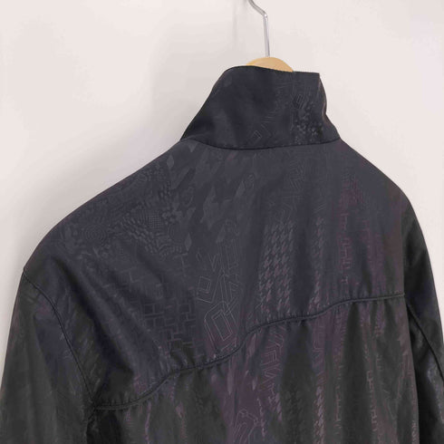 ザラマン ZARA MAN 幾何学模様 総柄 裏地 メッシュ スタンドネック ポリ ジャケット メンズ import:M