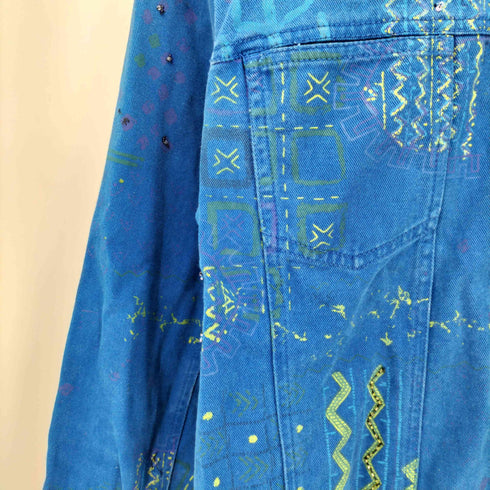 CHICOS DESIGN .90s 総柄 ビジュー トラッカージャケット レディース JPN:2
