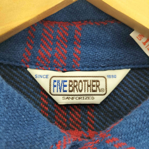 ファイブブラザー FIVE BROTHER 三角タグ 復刻 タータンチェック コットン フランネル シャツ メンズ import:M