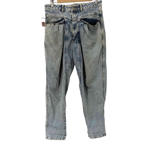 エドウィン EDWIN GUARANTEED ケミカルウォッシュ 2タックワイドデニムパンツ メンズ W83