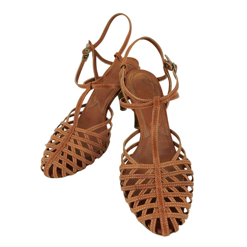 ヴィヴィアンウエストウッド Vivienne Westwood 編み込み レザーサンダル レディース 36 1/2