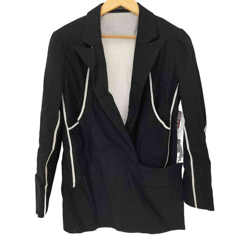 ヨウジヤマモト Yohji Yamamoto バックシアー切替 シームデザインジャケット レディース JPN:1