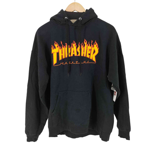 スラッシャー THRASHER FLAME ロゴプリントパーカー メンズ import:M
