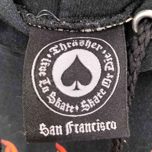 スラッシャー THRASHER FLAME ロゴプリントパーカー メンズ import:M