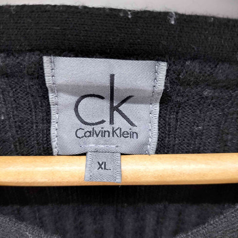 カルバンクライン CALVIN KLEIN L/S 裾ボタンデザイン Vネックニット メンズ import:XL