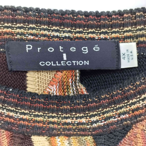 プロテージコレクション Protege Collection 90s USA製 総柄 3Dニット メンズ 4X