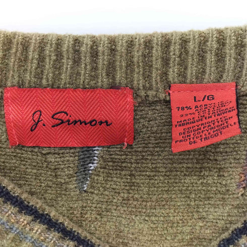 J.Simon 90s 総柄 3Dニット メンズ import:L