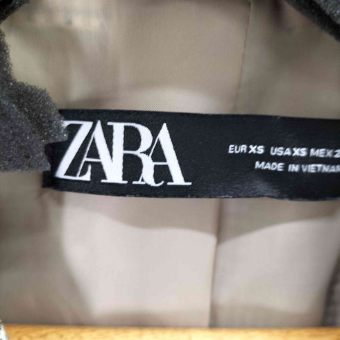 ザラ ZARA チェックダブルテーラードジャケット レディース import:XS