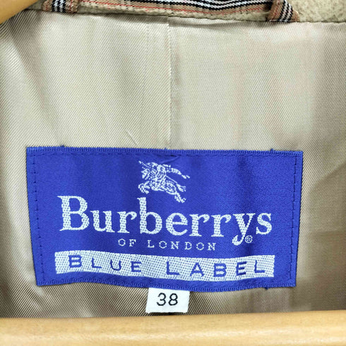 バーバリーブルーレーベル BURBERRY BLUE LABEL WOOL&ANGOLA アンゴラ混ウールステンカラーコート レディース 38