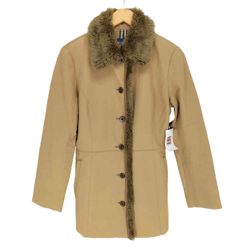バーバリーロンドン BURBERRY LONDON 裏地ノヴァチェック ファー切替ハーフコート レディース 38