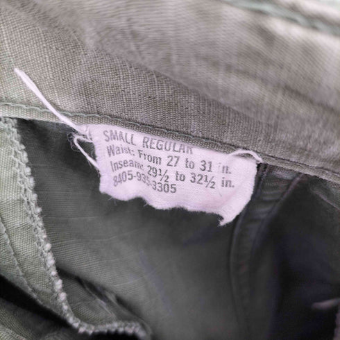 ユーエスアーミー U.S. ARMY 69年度会計 Jungle Fatigue Torousers ジャングルファティーグカーゴパンツ リップストップ メンズ SMALL REGULAR