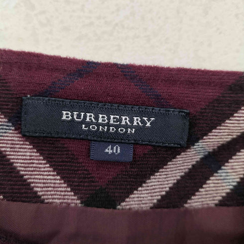 バーバリーロンドン BURBERRY LONDON チェック柄ウールフレアスカート レディース 40