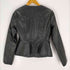 ザラ ZARA エコレザーノーカラーシングルライダースジャケット レディース import:M
