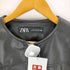 ザラ ZARA エコレザーノーカラーシングルライダースジャケット レディース import:M
