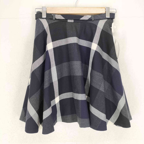 ブルーレーベルクレストブリッジ BLUE LABEL CRESTBRIDGE チェック柄ベルテッドフレアスカート レディース 38
