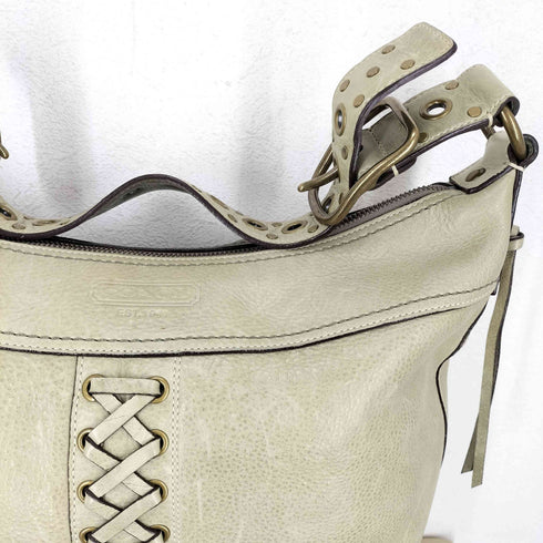 コーチ COACH 編込みデザインレザーショルダーバッグ レディース